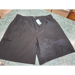 Swim Trunks XXL 40 42 Black Cargo Pocket Board Shorts Drawstring Unbranded NWT